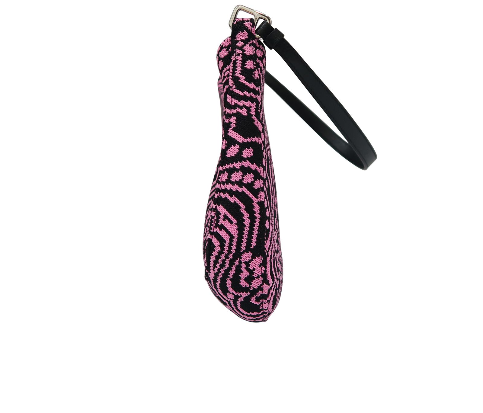 Cleo Jacquard, &pound;1,100, Handbags, Black/Pink, Nylon (Polymer), Bottom view